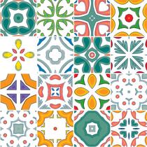 Adesivo de Azulejo - Ladrilho Hidráulico - 15cm x 15cm - 16un - 384Azme