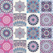 Adesivo de Azulejo - Ladrilho Hidráulico - 15cm x 15cm - 16un - 389Azme