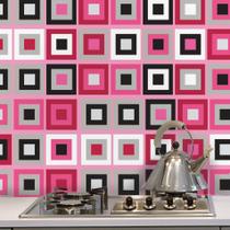 Adesivo de Azulejo Rosa para Cozinha 15x15 cm com 36un - Quartinhos