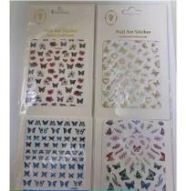 Adesivo De Borboleta Metalizado Para Decoracao De Unhas