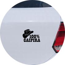 Adesivo de Carro 100% Caipira - Cor Azul Claro