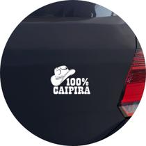 Adesivo de Carro 100% Caipira - Cor Azul Claro