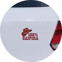 Adesivo de Carro 100% Caipira - Cor Azul Claro