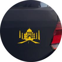 Adesivo de Carro 7 Maravilhas do Mundo Taj Mahal - Cor Amarelo