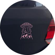 Adesivo de Carro Abdução Astral Ovni Alienigena - Cor Rosa Claro - Melhor Adesivo