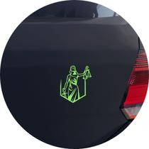 Adesivo de Carro Advogado Justiça Dama Balança Venda - Cor Verde Claro