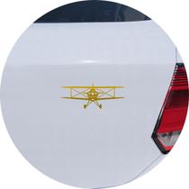 Adesivo de Carro Aeromodelismo Biplano - Cor Dourado