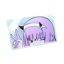 Adesivo De Carro Anime Olhos De Menina Rosa Impermeável Protetor Solar Fácil De Aplicar Presente