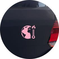 Adesivo de Carro Aquecimento Global Mudança Climática - Cor Rosa Claro