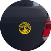 Adesivo de Carro Árvore Da Vida Celta - Cor Amarelo