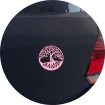 Adesivo de Carro Árvore Da Vida Celta - Cor Rosa Claro