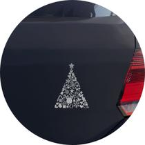 Adesivo de Carro Árvore de Natal Decorada - Cor Azul