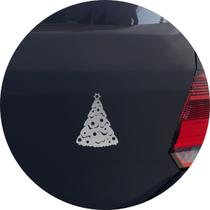 Adesivo de Carro Árvore de Natal Enfeitada - Cor Prata