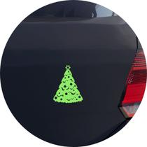 Adesivo de Carro Árvore de Natal Enfeitada - Cor Verde Claro