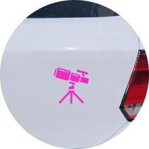 Adesivo de Carro Astronomia Telescópio - Cor Rosa