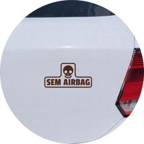 Adesivo de Carro Aviso Sem Airbag - Cor Marrom