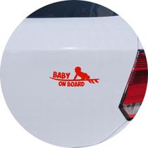 Adesivo de Carro Baby On Board Surf - Cor Vermelho