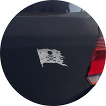 Adesivo de Carro Bandeira Pirata - Cor Prata