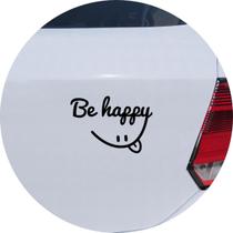 Adesivo de Carro Be Happy Smile - Seja Feliz - Cor Preto