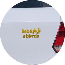 Adesivo de Carro Bebê A Bordo Pezinho - Cor Dourado - Melhor Adesivo