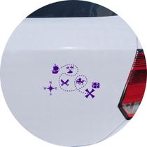 Adesivo de Carro Beijo de Noivos Casando - Cor Roxo