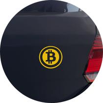 Adesivo de Carro Bitcoin Cryptomoeda - Cor Amarelo - Melhor Adesivo