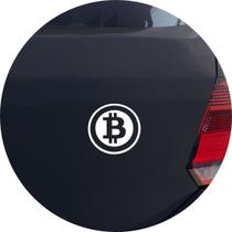 Adesivo de Carro Bitcoin Cryptomoeda - Cor Branco - Melhor Adesivo