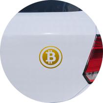 Adesivo de Carro Bitcoin Cryptomoeda - Cor Dourado - Melhor Adesivo