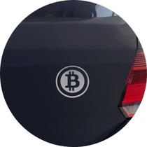 Adesivo de Carro Bitcoin Cryptomoeda - Cor Prata - Melhor Adesivo