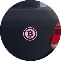 Adesivo de Carro Bitcoin Cryptomoeda - Cor Rosa Claro - Melhor Adesivo