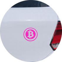 Adesivo de Carro Bitcoin Cryptomoeda - Cor Rosa - Melhor Adesivo