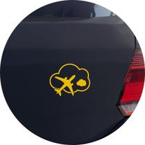 Adesivo de Carro Boca Mostrando a Língua - Cor Amarelo