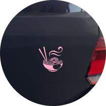 Adesivo de Carro Bowl de Noodles Macarrão - Cor Rosa Claro