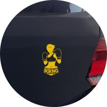 Adesivo de Carro Boxe Feminino Cinturão - Cor Amarelo
