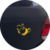 Adesivo de Carro Bule de Chá - Cor Amarelo