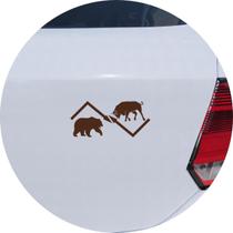 Adesivo de Carro Bull vs Bear Bolsa de Valores - Cor Prata