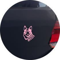 Adesivo de Carro Cachorro Heeler Boiadeiro Australiano - Cor Rosa Claro