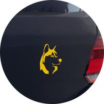 Adesivo de Carro Cachorro Husky - Cor Amarelo Adesivo de Carro Cachorro Husky - Cor Amarelo