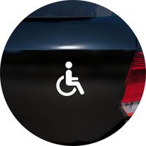 Adesivo de Carro Cadeirante Deficiente Físico - Cor Branco