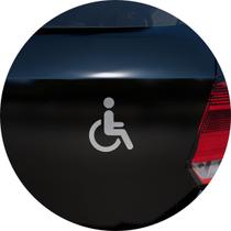 Adesivo de Carro Cadeirante Deficiente Físico - Cor Prata - Melhor Adesivo