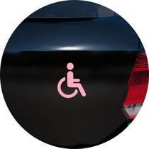 Adesivo de Carro Cadeirante Deficiente Físico - Cor Rosa Claro - Melhor Adesivo