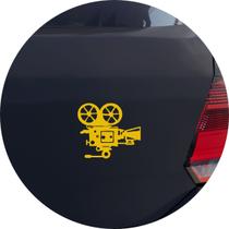 Adesivo de Carro Câmera de Cinema Cineasta - Cor Amarelo