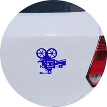 Adesivo de Carro Câmera de Cinema Cineasta - Cor Azul