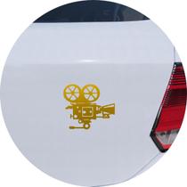 Adesivo de Carro Câmera de Cinema Cineasta - Cor Dourado
