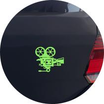 Adesivo de Carro Câmera de Cinema Cineasta - Cor Verde Claro
