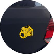 Adesivo de Carro Câmera Fotográfica Profissional - Cor Amarelo