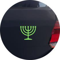 Adesivo de Carro Candelabro Menorah Menorá - Cor Marrom