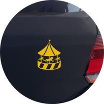 Adesivo de Carro Carrossel com Cavalos Infantil - Cor Amarelo