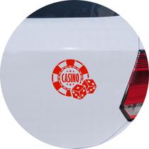 Adesivo de Carro Cassino Jogos - Cor Vermelho