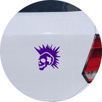 Adesivo de Carro Caveira Punk de Cabelo Moicano - Cor Roxo